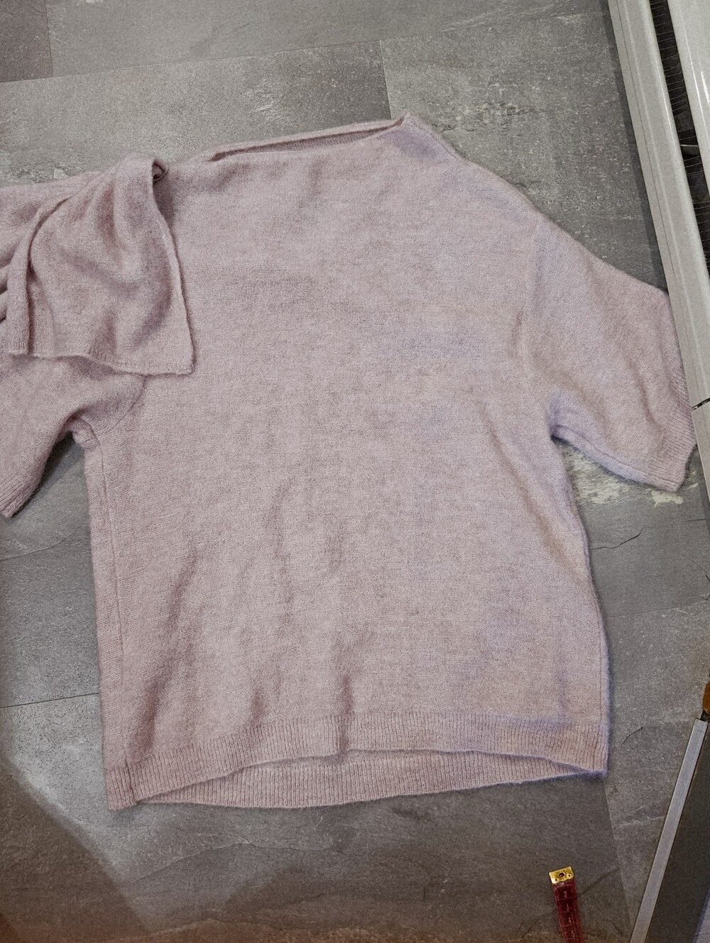 Ted Baker London "Teebow" Short Sleeve Top. Wool. Mohair. Light Pink. Bow. 6 US. - Picture 3 of 10
